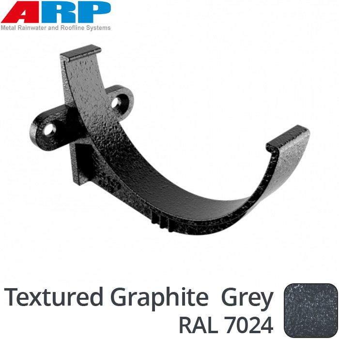 150mm (6")Half Round Cast Aluminium Gutter Fascia Bracket - Textured Graphite Grey RAL 7024 