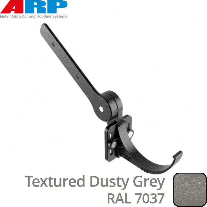 150mm (6")Half Round Cast Aluminium Gutter Side Fix Rafter Bracket - Textured Dusty Grey RAL 7037