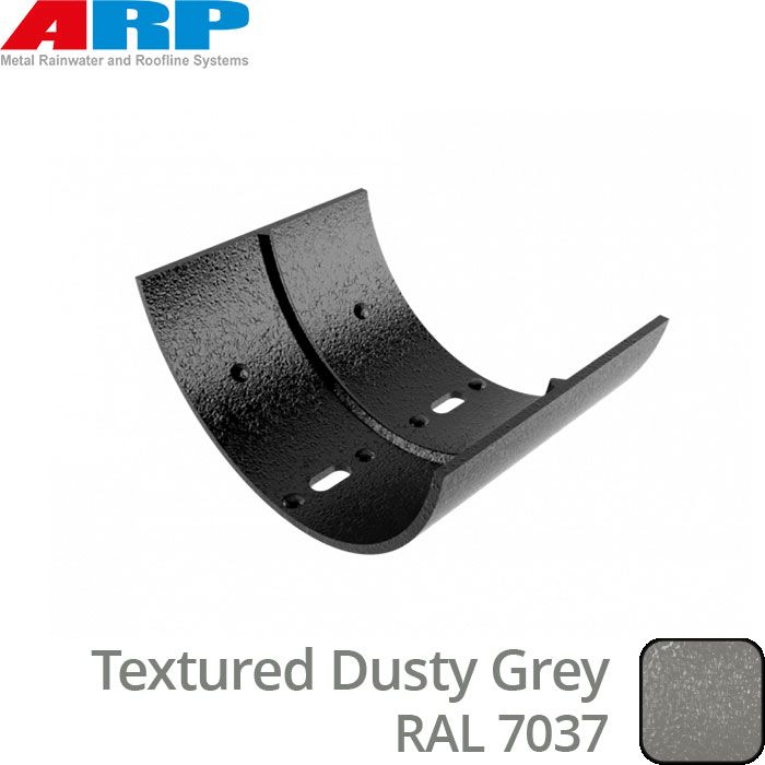 150mm (6")Half Round Cast Aluminium Gutter Union - Textured Dusty Grey RAL 7037