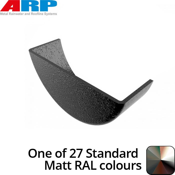 150mm (6")Half Round Cast Aluminium Internal Stop End - One of 26 Standard Matt RAL colours TBC 