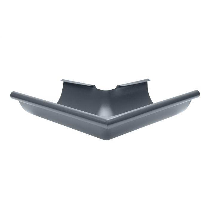 150mm Half Round Anthracite Grey Galvanised Steel 90degree External Gutter Angle