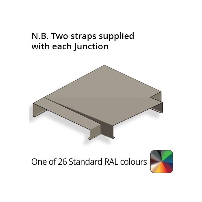 182mm Aluminium Sloping Coping (Suitable for 91-120mm Wall) - Left-hand T Junction - Powder Coated Colour TBC