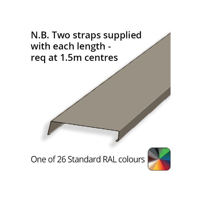 212mm Aluminium Sloping Coping (Suitable for 121-150mm Wall) - Length 3m - Powder Coated Colour TBC