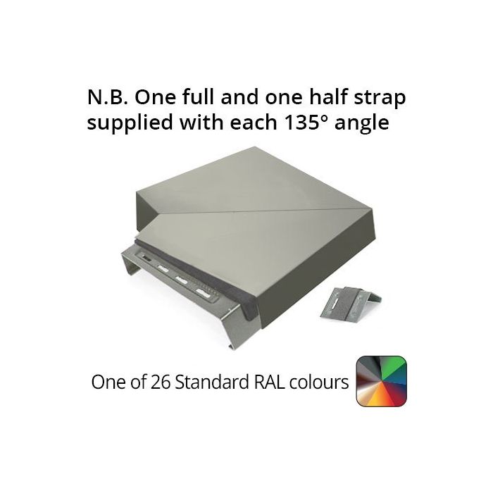 242mm  Aluminium Coping (Suitable for 151-180mm Wall) - 135 Degree Angle - Powder Coated