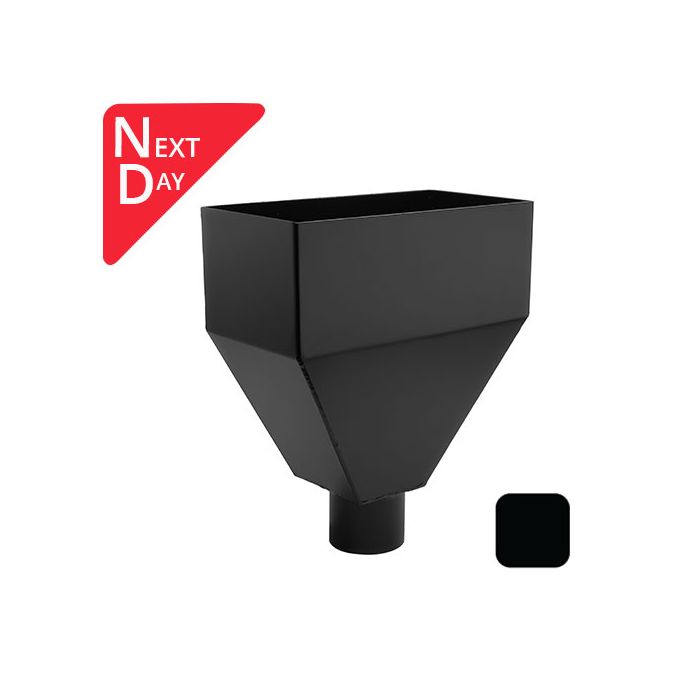 280mm Aluminium Neptune Hopper Head with 63mm (2.5") Outlet - RAL 9005m Matt Black