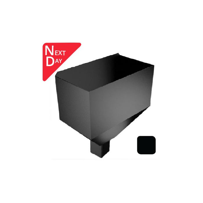 280mm Neptune Hopper Aluminium with Square 76mm outlet PPC - Matt Black