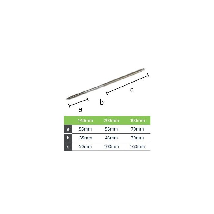 300mm M10 Stainless Steel Screw for use with Downpipe Bracket with M10 Boss