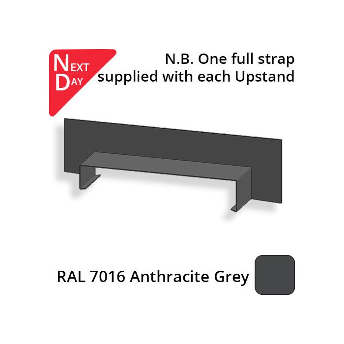 362mm  Aluminium Sloping Coping (Suitable for 271-300mm Wall) - Right-hand Upstand - RAL 7016 Anthracite Grey