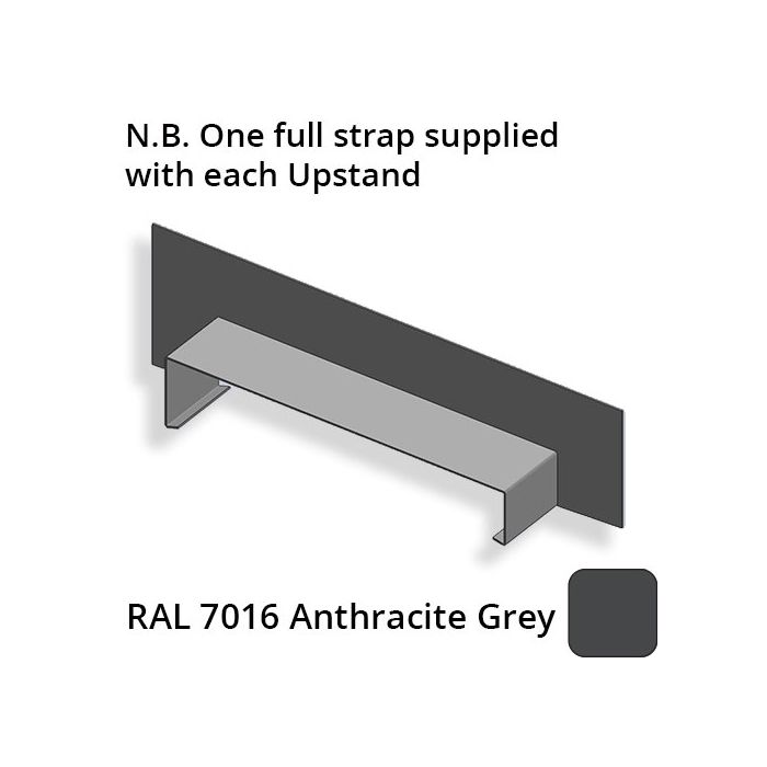 422mm  Aluminium Sloping Coping (Suitable for 331-360mm Wall) - Left-hand Upstand - RAL 7016 Anthracite Grey