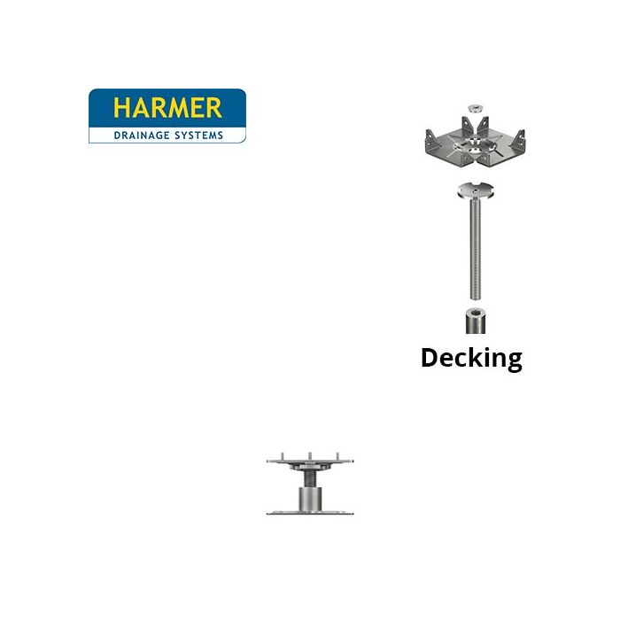 44-62mm Harmer Modulock Non-Combustible Pedestal with Self leveling head for Timber Decking