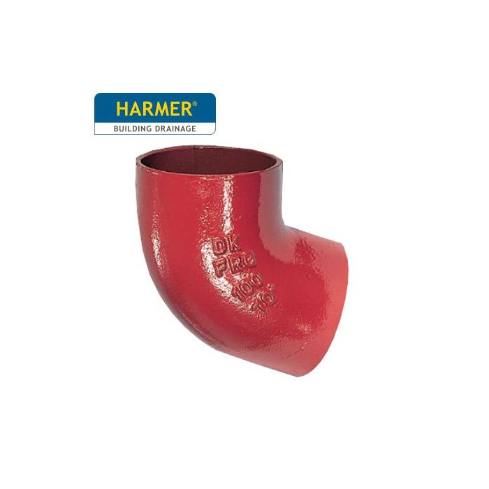 100mm Harmer SML Cast Iron Soil & Waste Above Ground Pipe - Single Bend - 68 Degree