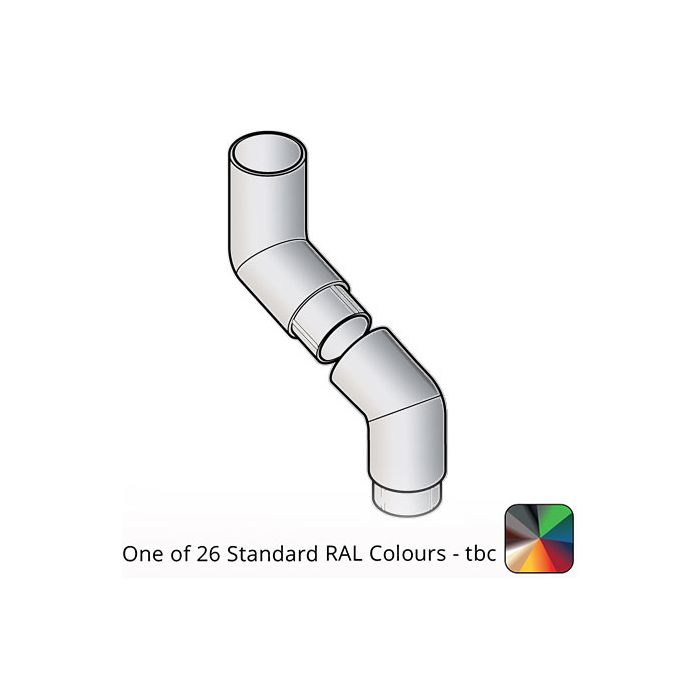 63mm (2.5") Flushjoint Aluminium 112.5 Degree Two Piece Offsets with 500mm Offset - One of 26 Standard Matt RAL colours TBC 