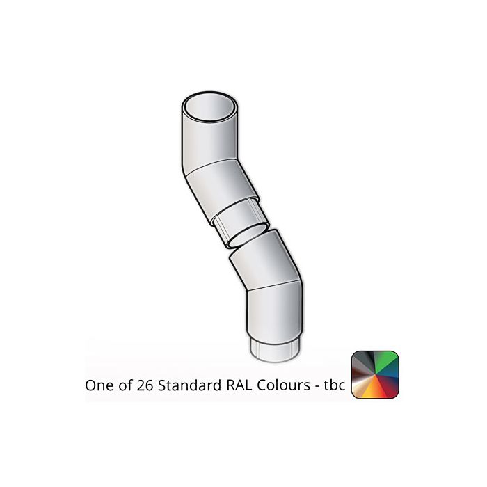 63mm (2.5") Flushjoint Aluminium 135 Degree Two Piece Offsets with 250mm Offset - One of 26 Standard Matt RAL colours TBC 