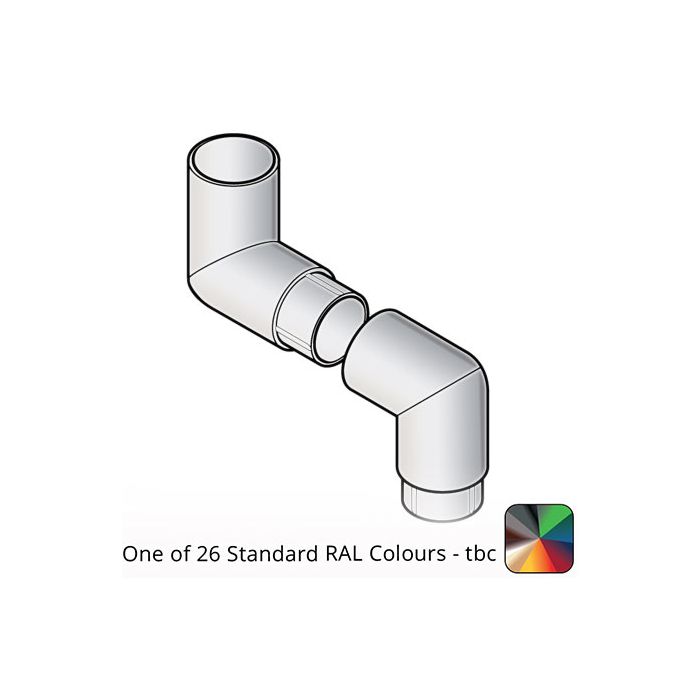 63mm (2.5") Flushjoint Aluminium 92.5 Degree Two Piece Offsets with 500mm Offset - One of 26 Standard Matt RAL colours TBC 