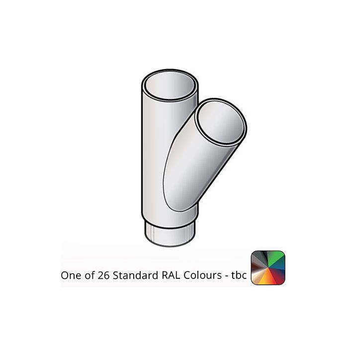 63mm (2.5") Flushjoint Aluminium Downpipe 135 Degree Branch - One of 26 Standard Matt RAL colours TBC 