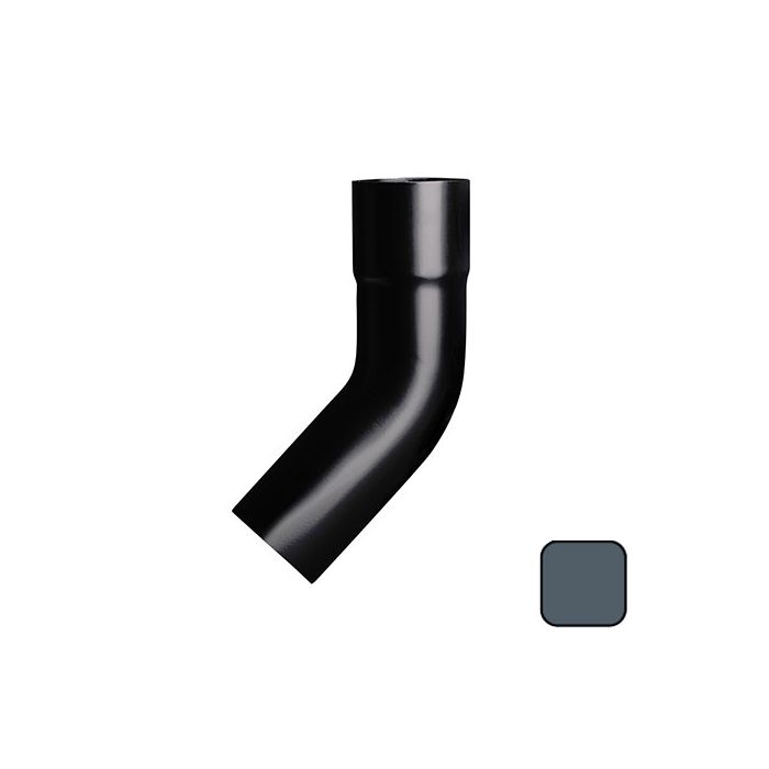 63mm (2.5") Swaged Aluminium Downpipe 135 Degree Bend without Ears - RAL 7016m Anthracite Grey