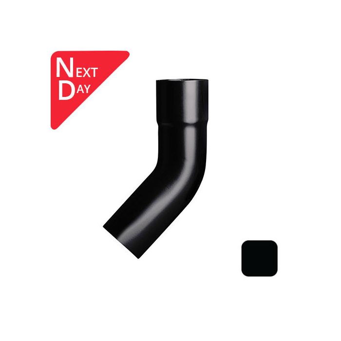 63mm (2.5") Swaged Aluminium Downpipe 135 Degree Bend without Ears - RAL 9005m Matt Black