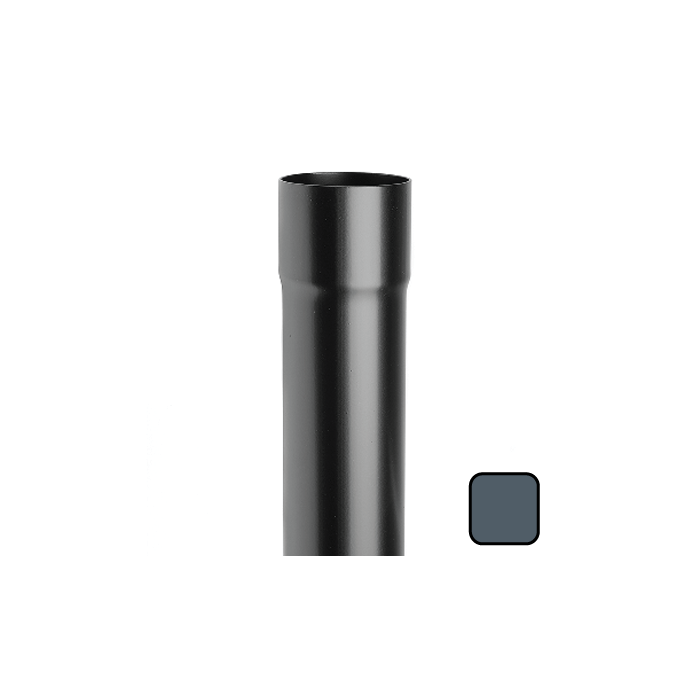 63mm (2.5") Swaged Aluminium Downpipe 2m long - RAL 7016M Anthracite Grey 