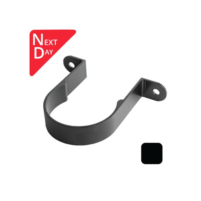 63mm (2.5") Swaged Aluminium Downpipe Clip - RAL 9005m Matt Black