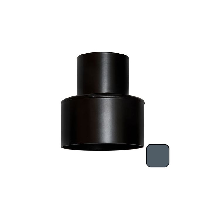 63mm (2.5") Swaged Round Aluminium Downpipe to 110mm Soil Pipe Adaptor - RAL 7016M Anthracite Grey - from Rainclear Systems