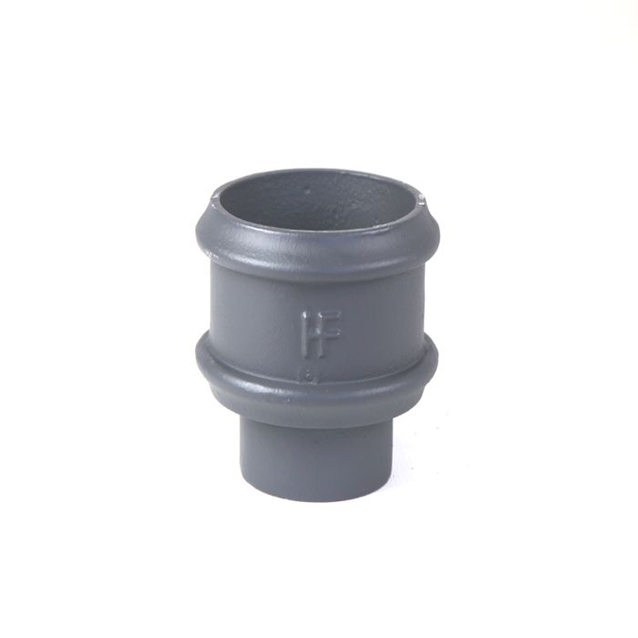 65mm (2.5") Hargreaves Foundry Cast Iron Round Downpipe Loose Socket with spigot and without Ears - Primed