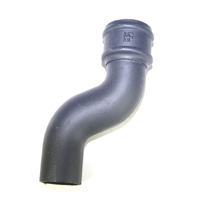 65mm (2.5") Hargreaves Foundry Cast Iron Round Downpipe Offset 115mm (4.5") Projection - Primed