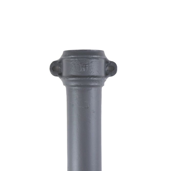 65mm (2.5") Hargreaves Foundry Cast Iron Round Downpipe with Ears - 1.83m (6ft) - Primed