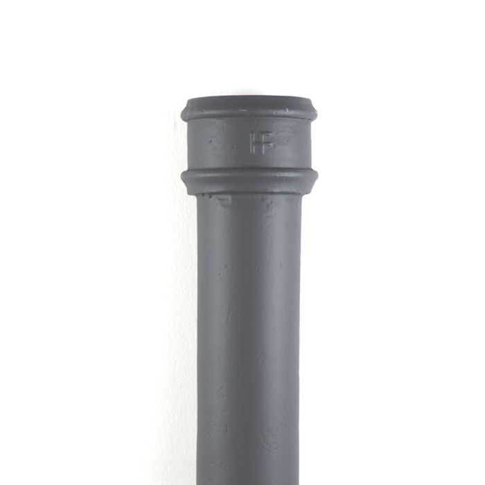 65mm (2.5") Hargreaves Foundry Cast Iron Round Downpipe without Ears - 1.83m (6ft) - Primed