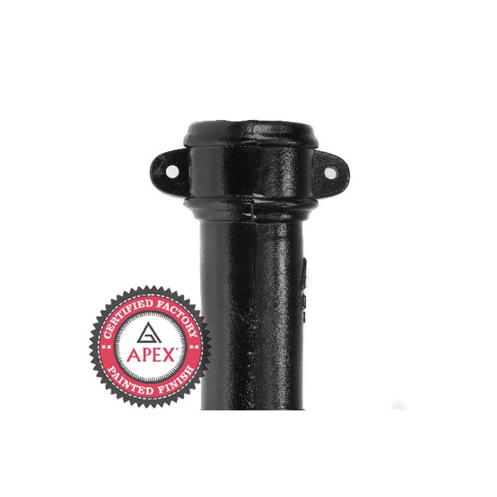 65mm (2.5") x 0.9m Cast Iron Downpipe with Ears - Black