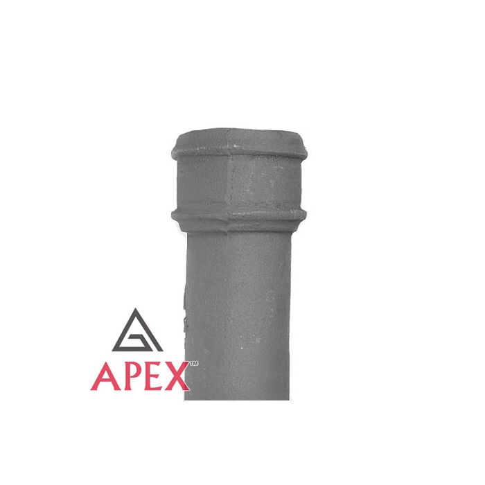 65mm (2.5") x 1.83m Cast Iron Downpipe without Ears - Primed