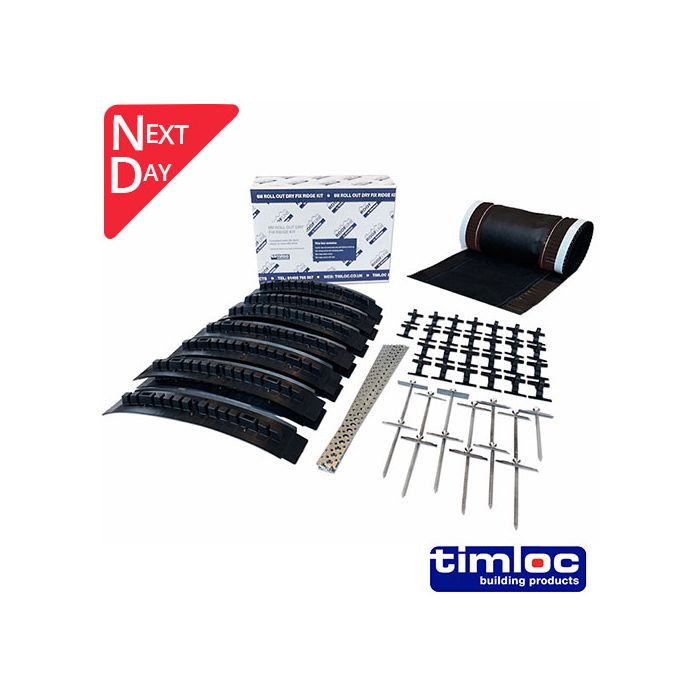 6m Roll Out Dry Fix Ridge Kit - Black