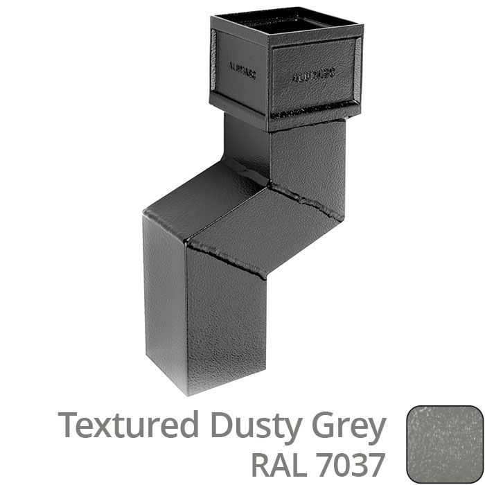 100 x 75mm (4"x3") Cast Aluminium Downpipe 75mm Offset - Textured 7037 Dusty Grey