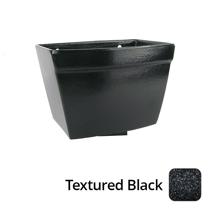 75 x 75mm (3"x3") Cast Aluminium Rectangular Hopper - 250 x 180 x 180mm - Textured Black