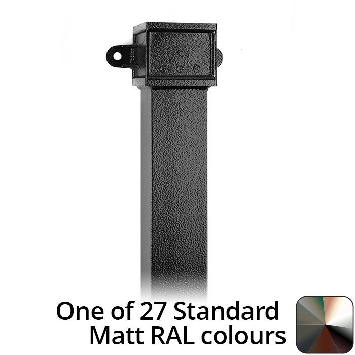 100 x 75mm (4"x3") x 1m Cast Aluminium Downpipe with Eared Socket - One of 26 Standard Matt RAL colours TBC