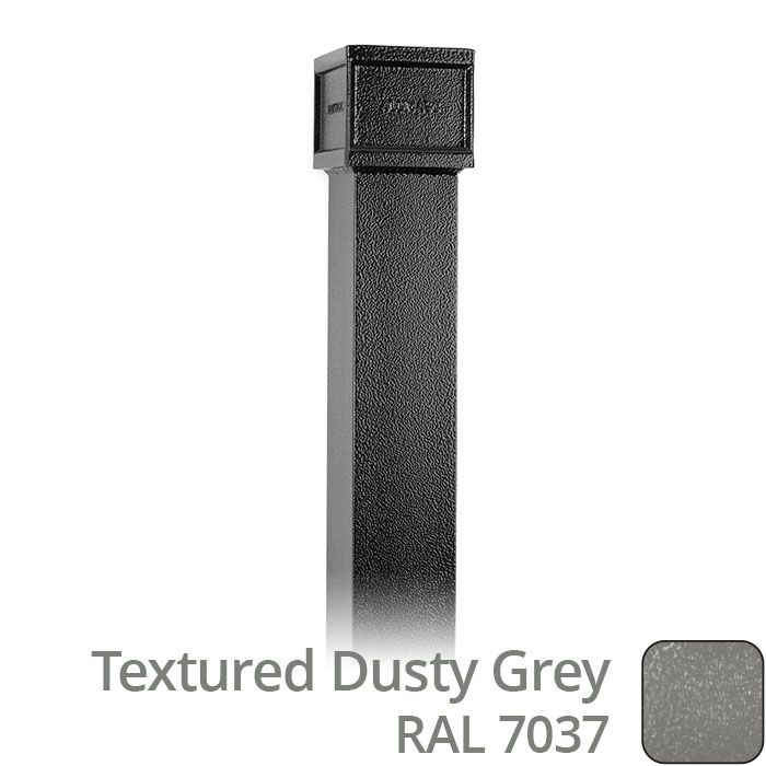 100 x 75mm (4"x3") x 3m Cast Aluminium Downpipe with Non-eared Socket - Textured 7037 Dusty Grey