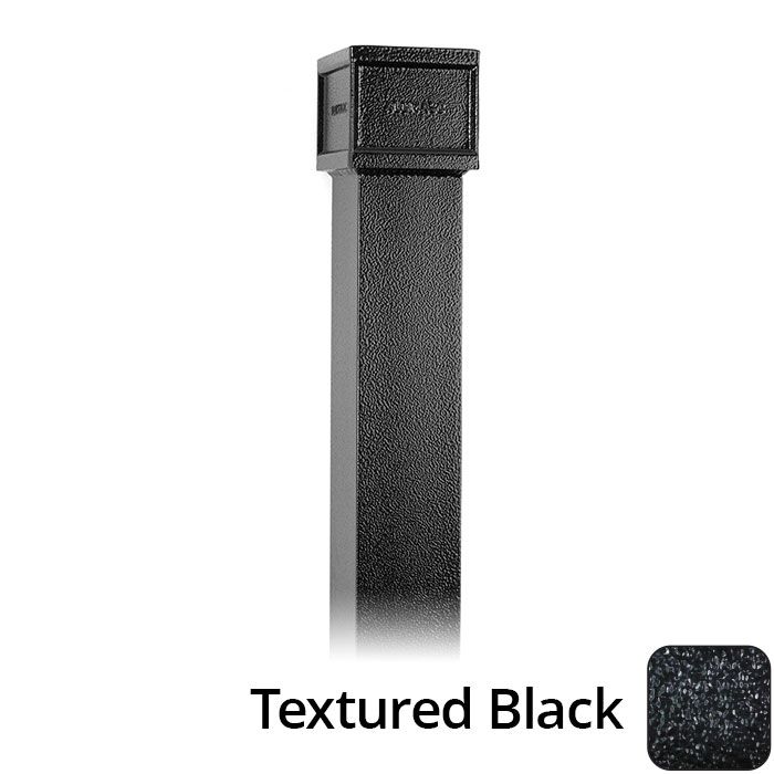 75 x 75mm (3"x3") x 3m Cast Aluminium Downpipe with Non-eared Socket - Textured Black