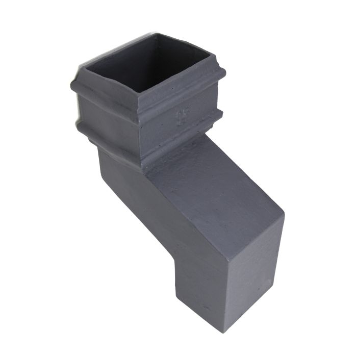 75x75mm (3"x3") Hargreaves Foundry Cast Iron Square Downpipe 112.5 Degree Offset - 115mm Projection - Primed