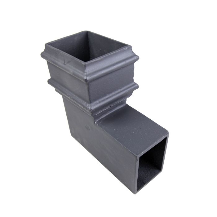 75x75mm (3"x3") Hargreaves Foundry Cast Iron Square Downpipe 92.5 Degree Bend - Primed