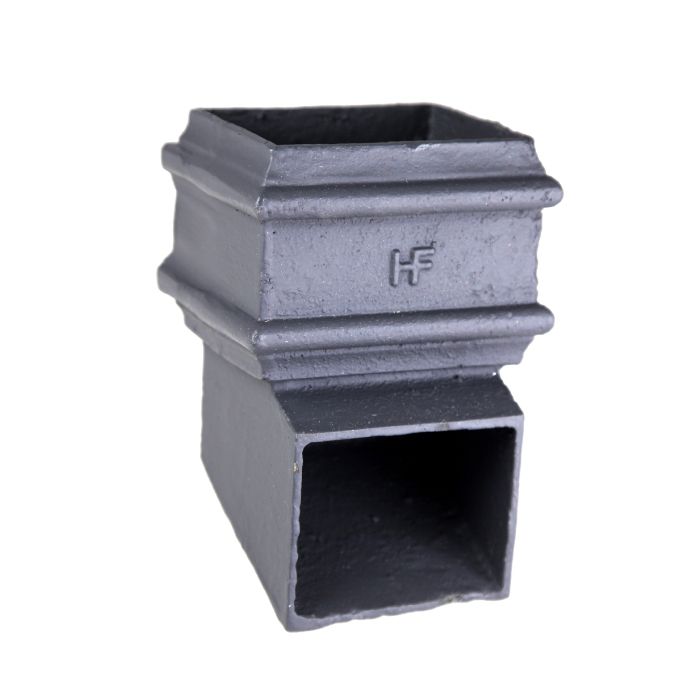 75x75mm (3"x3") Hargreaves Foundry Cast Iron Square Downpipe Shoe - without Ears - Primed