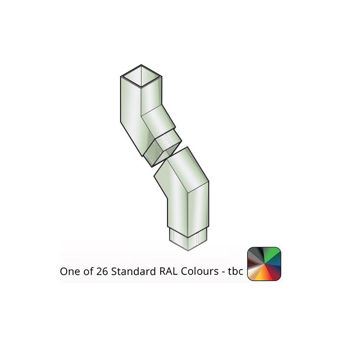 100x100mm Flushjoint Aluminium Square 135 Degree Two-part Offset with 750mm Offset - One of 26 Standard Matt RAL colours TBC 