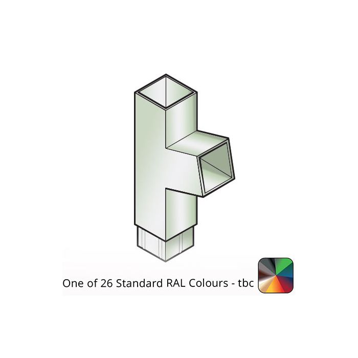 75x75mm Flushjoint Aluminium Square Downpipe Branch 112 Degree - One of 26 Standard Matt RAL colours TBC