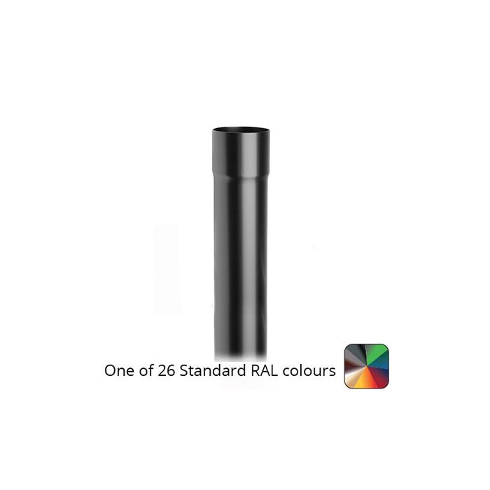 76mm (3") Round Swaged Aluminium Downpipe 2m long - One of 26 Standard Matt RAL colours TBC- Manufactured by Alumasc - buy online from Rainclear Systems