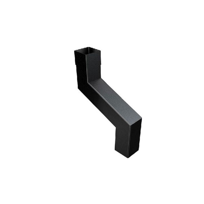 76mm Swaged Aluminium Square 1PT 150MM SWAN-NECK PPC - Matt Black