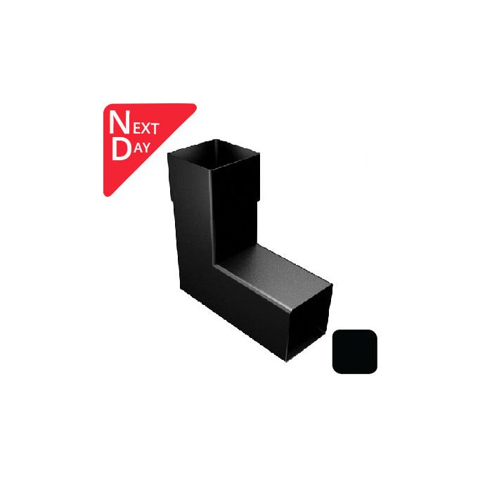 76mm Swaged Aluminium Square 92.5D BEND PPC   - Matt Black