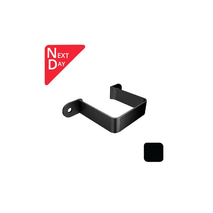 76mm Swaged Aluminium Square FLUSH FIT PIPE CLIP PPC - Matt Black