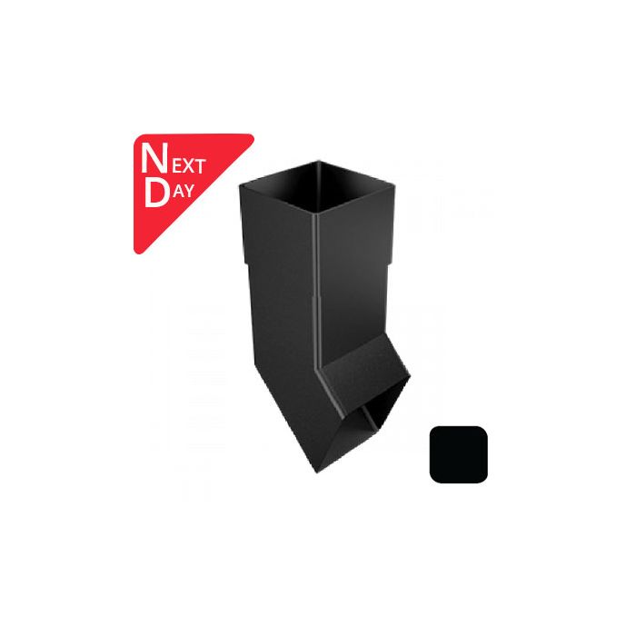 76mm Swaged Aluminium Square SHOE PPC  - Matt Black