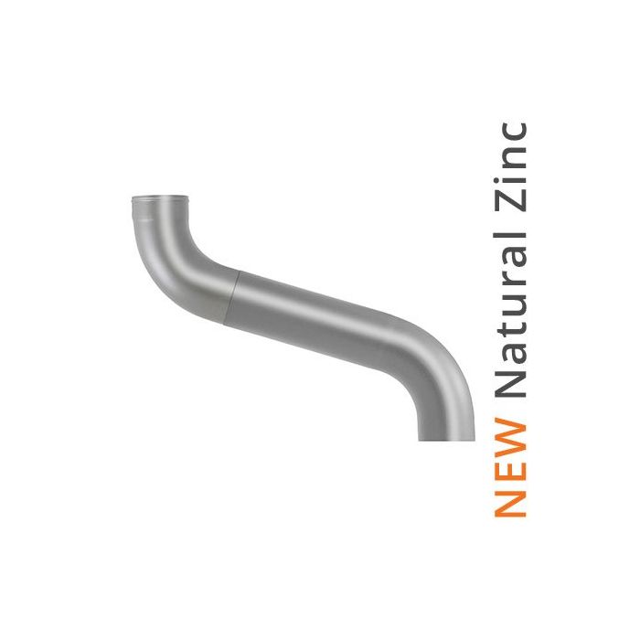 80mm Natural Zinc  (there currently isno Galv Steel version) Downpipe 2-part Offset - up to 700mm Projection