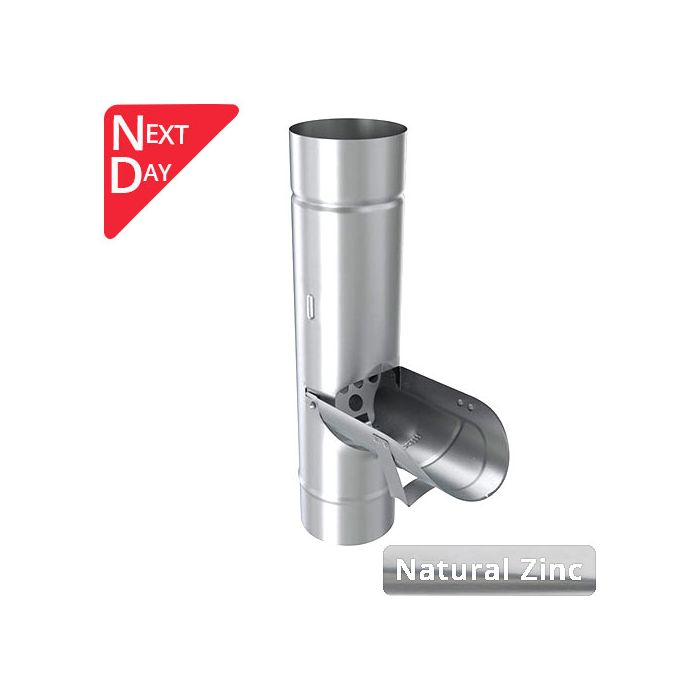 80mm Natural Zinc Downpipe Diverter without sieve