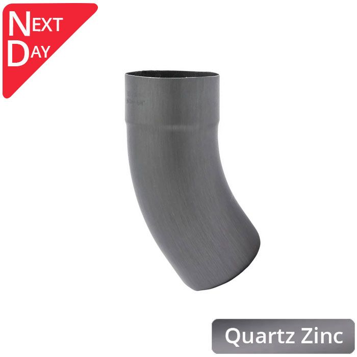 80mm Quartz Zinc Downpipe Shoe - 40 degree bend