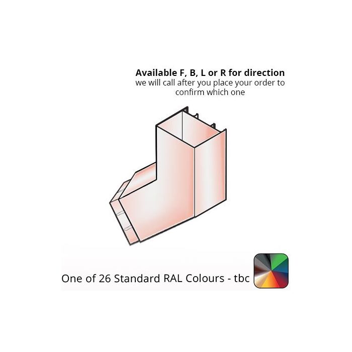 80x72mm Guardian Aluminium 135 Degree Bend - One of 26 Standard Matt RAL colours TBC